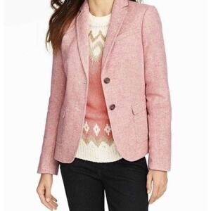 Talbots Blazer Women’s 6P Pink Herringbone Wool Blend Jacket Career, Casual